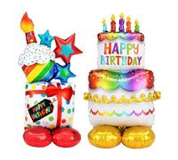 2 palloncini ad idrogeno "Happy Birthday", elio, per palloncini, torte gonfiabili e regali, palloncini per feste di compleanno, adatti per bambini, adulti
