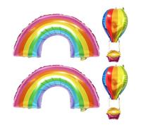 2 palloncini con ponti arcobaleno, 2 palloncini a tema arcobaleno per feste di compleanno, decorazioni colorate