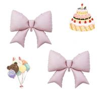 2 palloncini grandi con fiocco rosa, 98 x 75 cm, decorazioni con stampa a fiocco principessa per donne e ragazze, palloncini rosa per decorazioni di compleanno, eleganti decorazioni per feste per