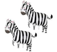 2 palloncini grandi zebrati a forma di zebra in lamina a forma di animale palloncini Woodland Jungle Safari tema decorazioni per feste di compleanno per bambini
