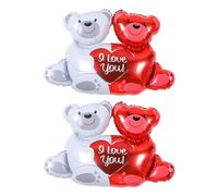 2 Palloncini per Abbraccio a Forma di Cuore e Orsacchiotto - Decorativi, Riutilizzabili Con Design per Matrimoni e Feste
