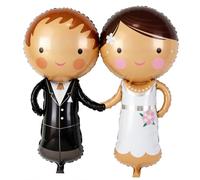 2 palloncini per matrimonio, coppia di sposi, matrimonio, matrimonio, sposo, signor e signora, in pellicola, idea regalo per San Valentino, anniversario di matrimonio, decorazione per feste di nozze