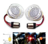 2 " Pallottola Rossa LED Giro Segnale 1157 Trasparente Lente Per Harley Touring