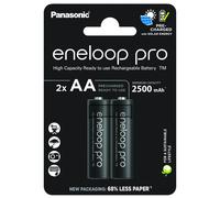 2 Panasonic Eneloop Pro Ricaricabili AA HR6 Batteries Blister 1.2V 2500mAh