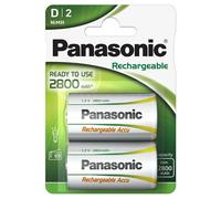 2 PANASONIC RICARICABILI D PRONTI ALL'USO BATTERIES 2800mAh NiMH 1.2V 2BL NUOVO