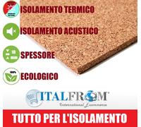 2 Pannelli in Sughero Naturale per Isolamento Termico/Acustico 100x50x6cm -1MQ