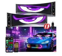 2 Pannelli LED Flessibili Maxi 12x60 cm, Occhi LED Grandi per Auto/Camion, Schermo Programmabile Impermeabile IP65, Controller APP & Telecomando, Luci RGB Ultra-Luminose per Tuning, Vetrina, Feste