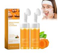 2 panni turmerici per il viso, 100 ml, turmeric facial cleanser, lucidante per il viso, turmeric brightening facial cleanser, turmeric facial wash, turmeric foaming Cleanser for all skin