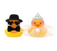 2 Paperelle di Gomma per Matrimoni, Anatra per Cruscotto, Regalo Sposi Anatra Gialla Nuziali, mini Coppie di Paperelle, Decorazione Torta Nuziale, Decorazione Per Torta Nuziale, da Sposa,