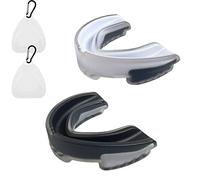 2 paradenti per adulti e bambini, paradenti per arti marziali, con scatola igienica e moschettone, facile da personalizzare, per MMA, hockey, football, rugby