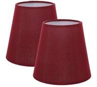 2 paralumi a forma di cilindro, con clip, per lampade da parete, paralumi di ricambio, per lampadari da tavolo, lampada da parete, colore rosso (bordeaux)