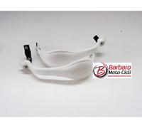 2 PARAMANI CON STAFFE UNIVERSALI BIANCHI PER MOTO QUAD ATV 50 90 125 250