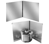 2 paraschizzi bifold per grasso, 40,6 x 40,6 cm, in acciaio inox, pieghevoli, paraspruzzi per stufa, padelle, paraspruzzi d'olio, facili da pulire, protezione per pareti della cucina