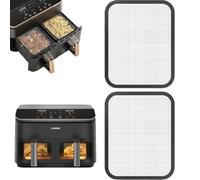 2 paraschizzi magnetici per Cosori Airfryer 8,5 l, Dual Blaze TwinFry 10 l, accessori per friggitrice ad aria calda, in acciaio inox, protezione dagli schizzi di grasso con silicone, protezione