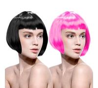 2 Parrucche, Capelli Corti Creativi E Alla Moda Con Frangia, Decorazione Di Acconciature Personalizzate Per Donne, Oggetti Di Ruolo, Accessori Per Abbigliamento Per Feste.