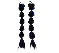 2 parrucche lunghe intrecciate per ragazze, a tre fili, coda di cavallo alta, perfetta per boxe e danza (nero, marrone, blu)