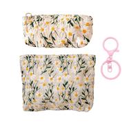 2 Parti Daisy Borsa Di Stoccaggio Attaccato E Portachiavi Da 1 -Parte, Borse Di Stoccaggio Portatili, Articoli Da Bagno, Sacchetti Per La Spazzola Per Fare -Up, Forniture Di Viaggio.