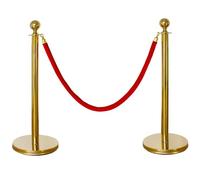 2 Parti Queue Barriera Posti Barriera di Controllo Posti Stand Sicurezza Corda Cinture Rosso Oro V2Aox