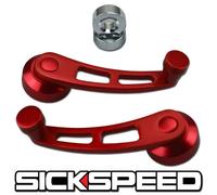 2 PC Rosso Billetta Alluminio Finestrino Manovella Manico Per Honda Civic / Del