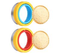 2 Pc Tagliapanini e Sigillatore per Forma Rotonda, Rosso/Giallo/Blu