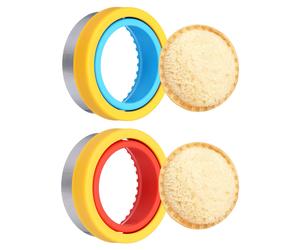 2 Pc Tagliapanini e Sigillatore per Forma Rotonda, Rosso/Giallo/Blu