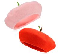 2 PC Women Beret Cappelli in stile francese berretto berretto di lana