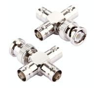 2 PCS 1 x connettore BNC maschio a 3 x BNC femmina, tipo a croce