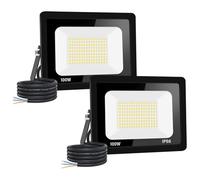 【2 PCS】100 W Proiettore LED per esterni, 10000 lm, IP66, impermeabile spot led esterno, super luminoso, illuminazione esterna bianco caldo (3000 k), sicurezza spot led per stadi, fabbriche,