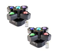 2 PCS 120W Teste Mobili Luce DJ Luci da Discoteca,LED RGBW DMX512 4 IN 1 Canali Stage Light,4 Bracci Palco Luce di Scena con Telecomando,Effetti Stroboscopio per DJ Bar Festa Club Matrimonio Palco
