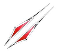 2 PCS 3D Side-sideoors Ala Wing Emblem Badge Adesivi, Autoadesivi in Lega di Zinco Badge Sportivi Emblemi di Accessori Esterni per Tutti I Camion Auto SUV Motocicli Autobike(Size:Red,Color:Silver)