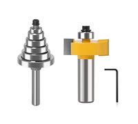 2 Pcs 6 Mm/ 35/12 7/8 /10/12 Bit Router Coniglio Con Gambo Con Cuscinetti Durabilità 45# Strumento Per Corpo Del Corpo In Acciaio Carbonio Bit Router