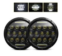 2 PCS 7 pollici DC10-48V 36W 6000K Faro per moto Harley con 12 lampade SMD-5630-