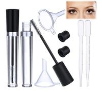 2 PCS 8 ML Tubo di Mascara Set Vuoto 2 PCS 3 ML Pipette Contagocce 2 Imbuti 2 Inserti in Gomma Tubi per Ciglia Tubo Vuoto da Mascara e Spazzola per Ciglia Ciglia Contenitore Bottiglia con Pipette