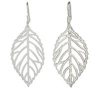 2 PCS 925 Sterling Silver Floreale 3D filigrana Hollow Leaf Hook Orecchini Pendenti per Le Donne Ragazze 1925 Orecchini Foglia Argento 1 Paio Lovely And Professional