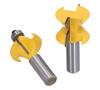 2 Pcs a 120 ° Router di Lingua Set con Gambo 1/2 Pollici, Strumento di Taglierina a Scalpello in Legno in Acciaio Tungsteno Premium per Fascette, Taglio Alto e Finitura Resistente Al Calore