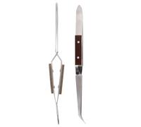 2 pcs a blocchi a blocco a croce pinzette in legno curvo e pinzette dritte