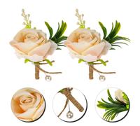 2 Pcs Accessorio Per Il Ballo Di Fine Anno Corsage Dello Sposo Corpetto Fiori