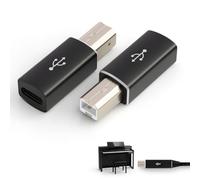2 PCS Adattatore da USB B a USB C, Convertitore Femmina Tipo C a USB B 2.0 Compatibile con Stampanti, Scanner, Fax, Piano Elettrico, Dispositivi MIDI, Laptop e Accessori Smart, Trasferimento Rapidoc