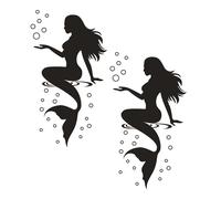 2 Pcs Adesivo Murale Sirena Adesivi Murali Per La Camera Delle Ragazze