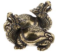 2 Pcs Adorabile Tartaruga Drago D'ottone Scultura in Ornamento Della