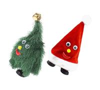 2 Pcs Albero Di Natale Che Balla Peluche Per Cappello Da Festa Con Luci