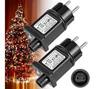 2 PCS Alimentatore LED 31V 6W, IP44 Driver Adattatore per Luci di Natale, Trasformatore LED con Timer e Funzione di Memoria, 8 modalità per Lucine del Ghiacciolo Stringa, Luci dell'Albero (2 PACK)