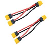 2 pcs Amass XT60 XT60H parallela connettore cablaggio Cavo a linea a Y, 1 connettore femmina xt60 a 2 connettori maschio xt60 con cavo in silicone 16AWG da 10 cm