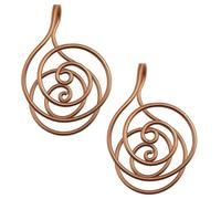 2 PCS Anelli a Spirale in Rame per Il Palmo Della Mano, Anelli a Spirale per Reiki, Meditazione E Guarigione Energetica, Chakra in Rame Regolabili Fatti a Mano con Cristalli per La Manifestazione