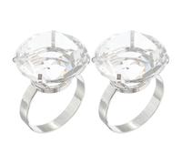 2 pcs anelli di fidanzamento di rinestone sposa anelli di cristallo grande