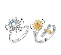 2 Pcs Anelli Donna Anello antistress, Anxiety ring Donna, Anello per Donna di Ansia, Regali per Donna Ragazza Figlia Mamma Moglie