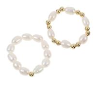 2 Pcs Anello Regolabile Perla Anelli Di Dichiarazione Gioielli Perle