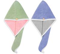 2 Pcs Asciugamani Capelli Cuffia Per Asciugare Asciugamano Secco Veloce