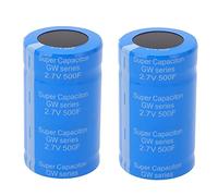 2 Pcs Automobile Car Capacitor 2.7V 500F Blue Super Capacitor for Car Rectifier Upgrade, Voltage Stabilization & Stereo Enhancement