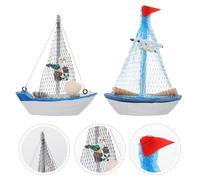2 Pcs Barchetta Giocattolo Ornamento Per Barca Vela Della